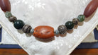 Necklace in sterling silver with old benzahir stones and old carnelian