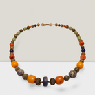 Necklace in sterling silver with various gemstones incl lapis lazulis, carnelian