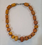 Necklace in vintage amber kachraman gemstones and gold 18k elements