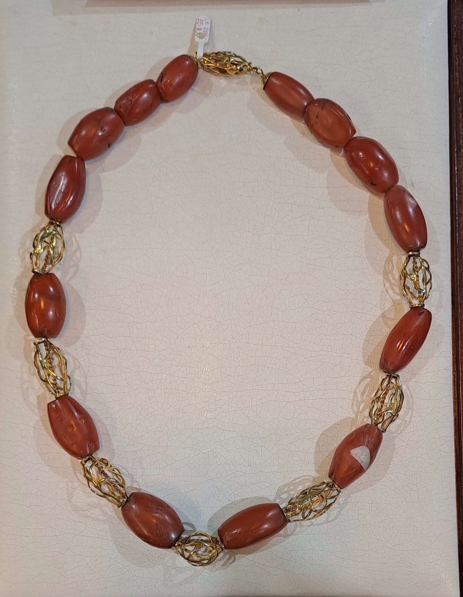 Necklace with old Carnelian and gold 18k elements