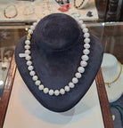 Necklace with potato shape pearls with 18k gold closure, one of a kind closure