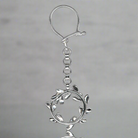 Olive leaf Wreath key ring in Sterling Silver, silver keychain, men's gift, handmade keychain