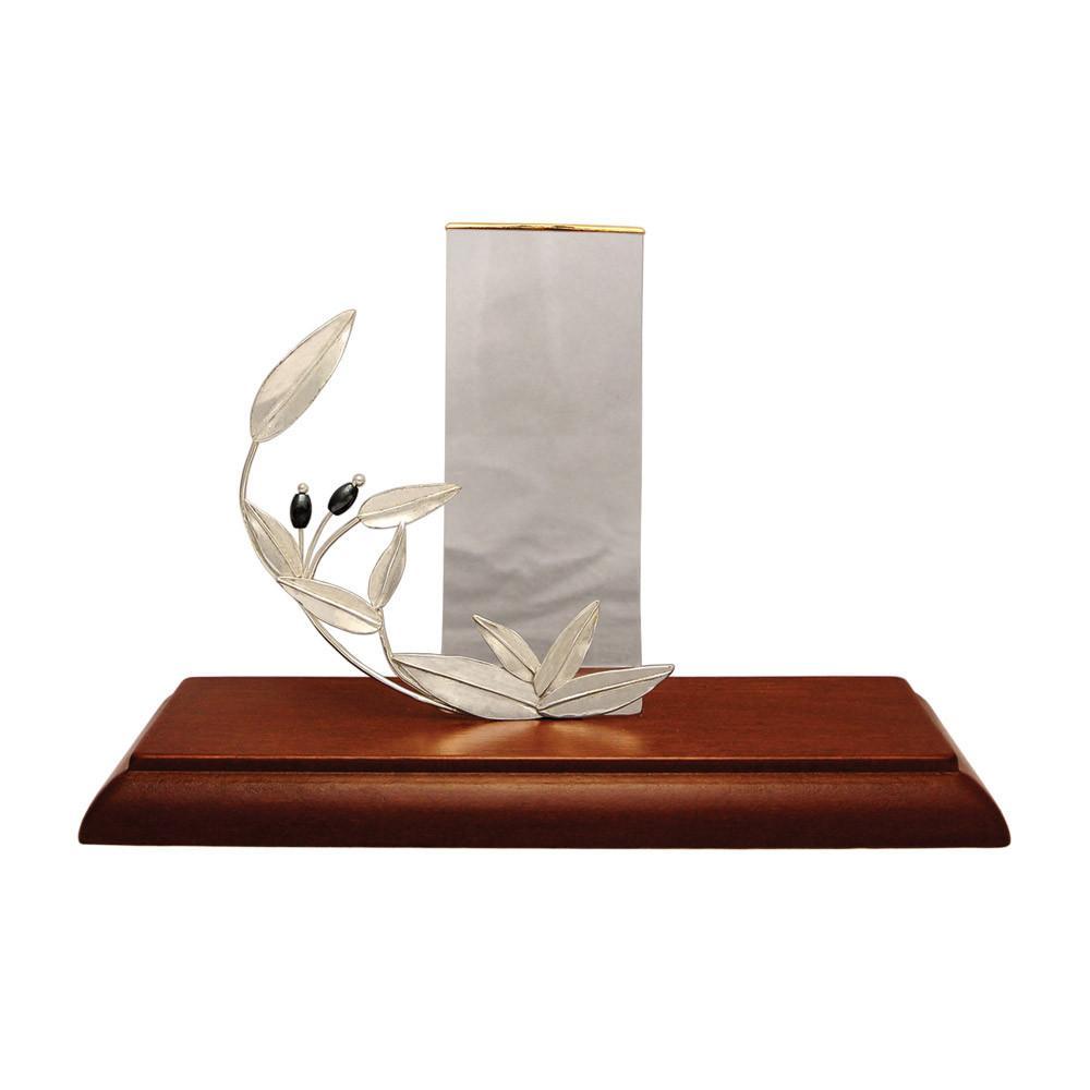 Olive leaf, sterling silver card holder