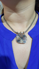 Pendant in Sterling silver with Chiastolitic Stone