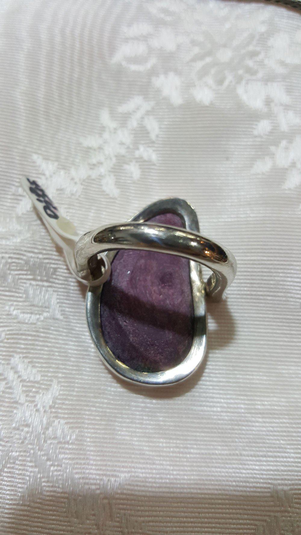 Raw purple Diopside (Violane) Ring, Vintage Ring, Vintage Jewelry, Handmade Ring, Greek Jewelry, Genuine Raw Diopside (B-99)