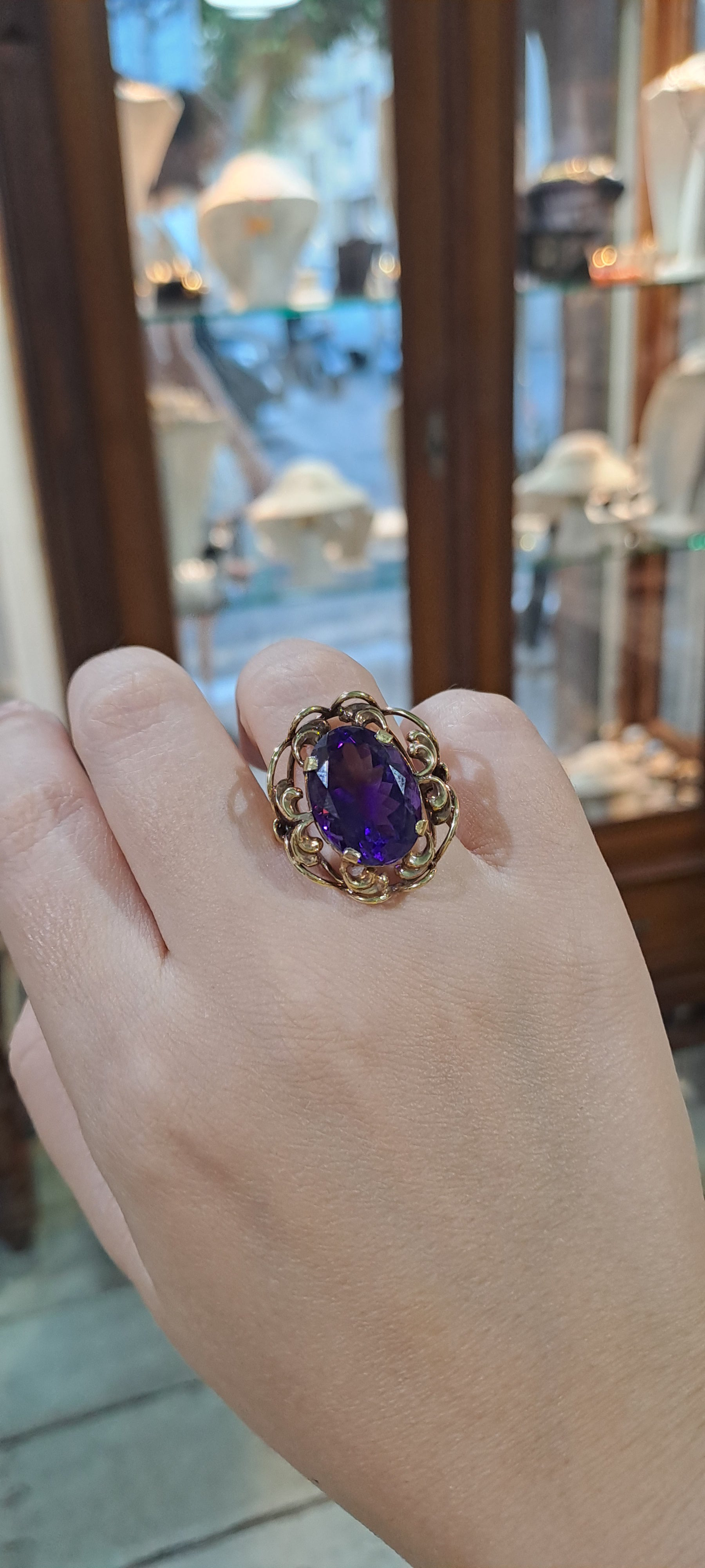 Ring in 14k Gold with amethyst (B-53)