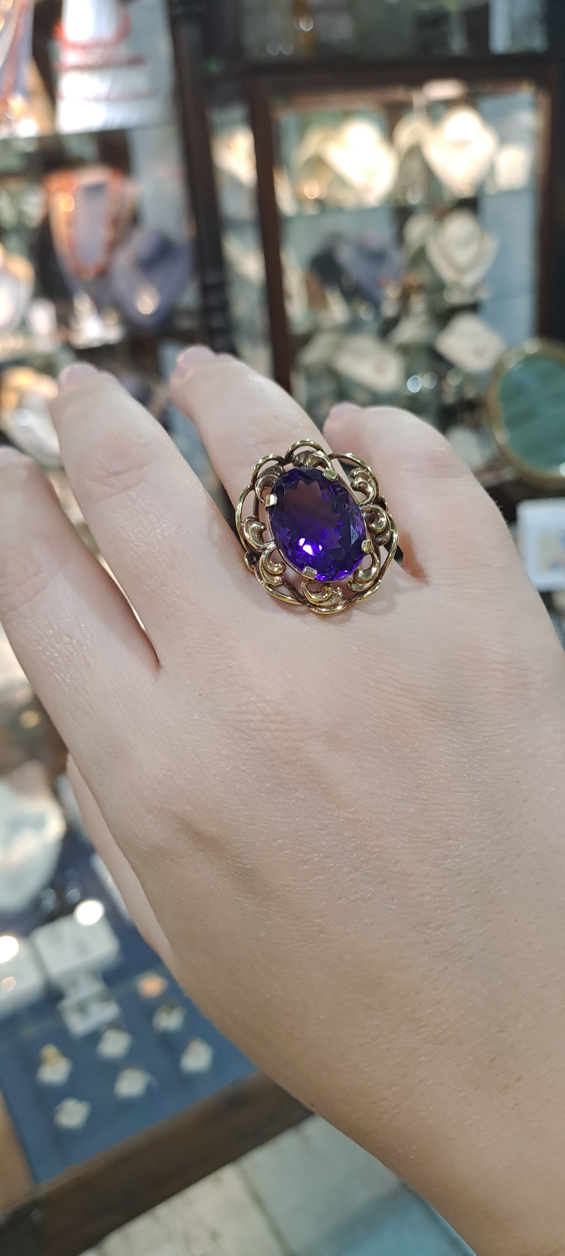 Ring in 14k Gold with amethyst (B-53)