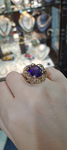 Ring in 14k Gold with amethyst (B-53)