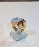 Ring in 18k Gold with Moonstone and Pink Tourmalines (B-38)