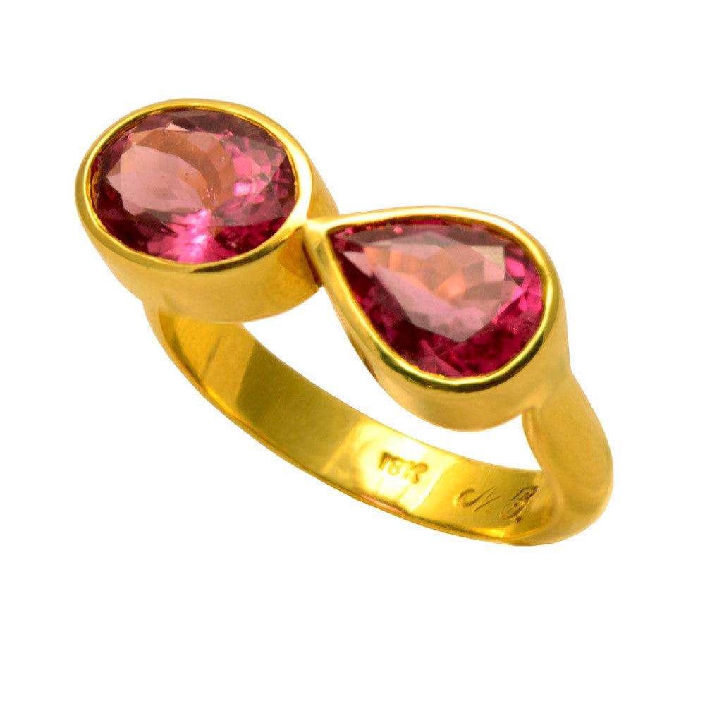 Ring in 18k Gold with Pink Tourmalines stones 3.55 c. (B-68)