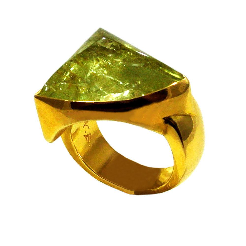 Ring in 18k Gold with Yellow Topaz stone 22.5 c. (B-67)