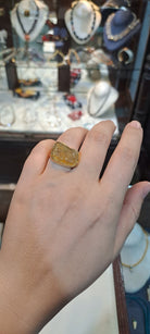 Ring in 18k Gold with a raw Citrine (B-42)