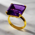 Ring in 18k Gold with amethyst (B-09)