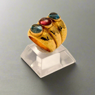 Ring in 18k Gold with red tourmaline & aqua marina (B-96)