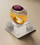 Ring in 18k gold with Amethyst stone and brilliants