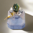 Ring in 18k gold with green tourmaline and white and yellow gold