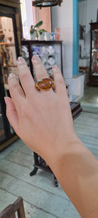 Ring in Gold 18k with amber