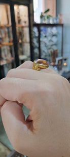 Ring in Gold 18k with amber