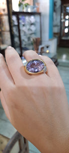 Ring in Gold 18k with amethyst and diamonds (B-88)