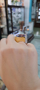 Ring in Gold 18k with amethyst and diamonds (B-88)