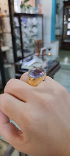 Ring in Gold 18k with amethyst and diamonds (B-88)