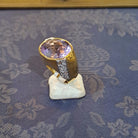 Ring in Gold 18k with amethyst and diamonds (B-88)