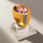 Ring in Gold 18k with amethyst and diamonds (B-88)