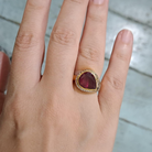 Ring in Gold 18k with tourmaline and diamonds (B-92)