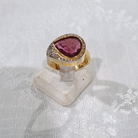 Ring in Gold 18k with tourmaline and diamonds (B-92)