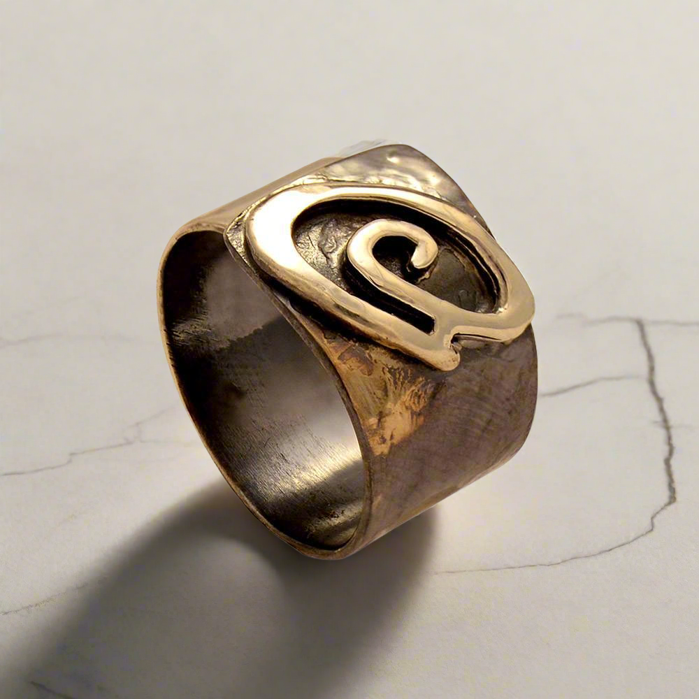 Ring in Sterling Silver with Decorative Black Patina (Oxidation) (DM-35)