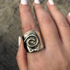 Ring in Sterling Silver with Decorative Black Patina (Oxidation) (DM-36)