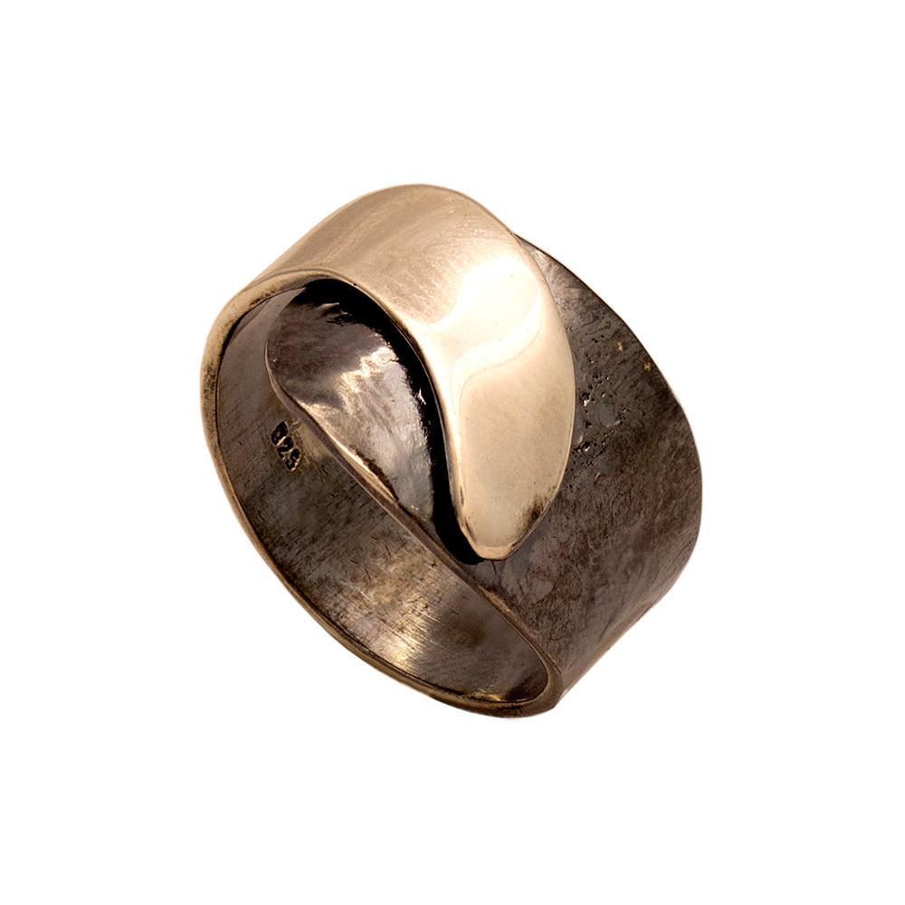 Ring in Sterling Silver with Decorative Black Patina (Oxidation) (DM-45)