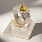 Ring in White Gold 18k.with Citrine and Brilliants 0.28c (B-75)