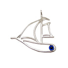 Sailboat Charm on plexiglass, silver charm with bronze leaves, home decor, gift idea, charm favors (PX-12)