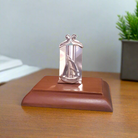 Sailboat Desk business card holder display in sterling silver