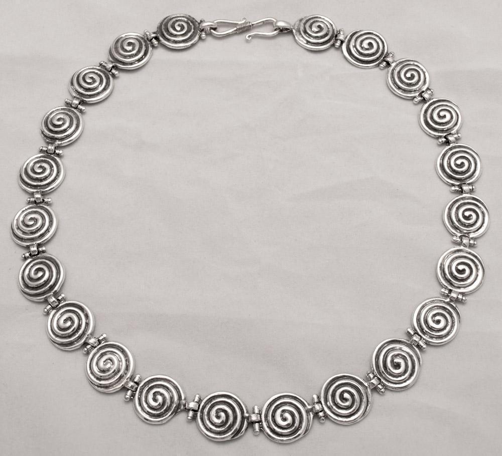 Spiral Necklace, sterling silver necklace, Greek necklace (PE-04)