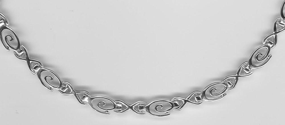 Spiral Necklace, sterling silver necklace, Greek necklace (PE-07)