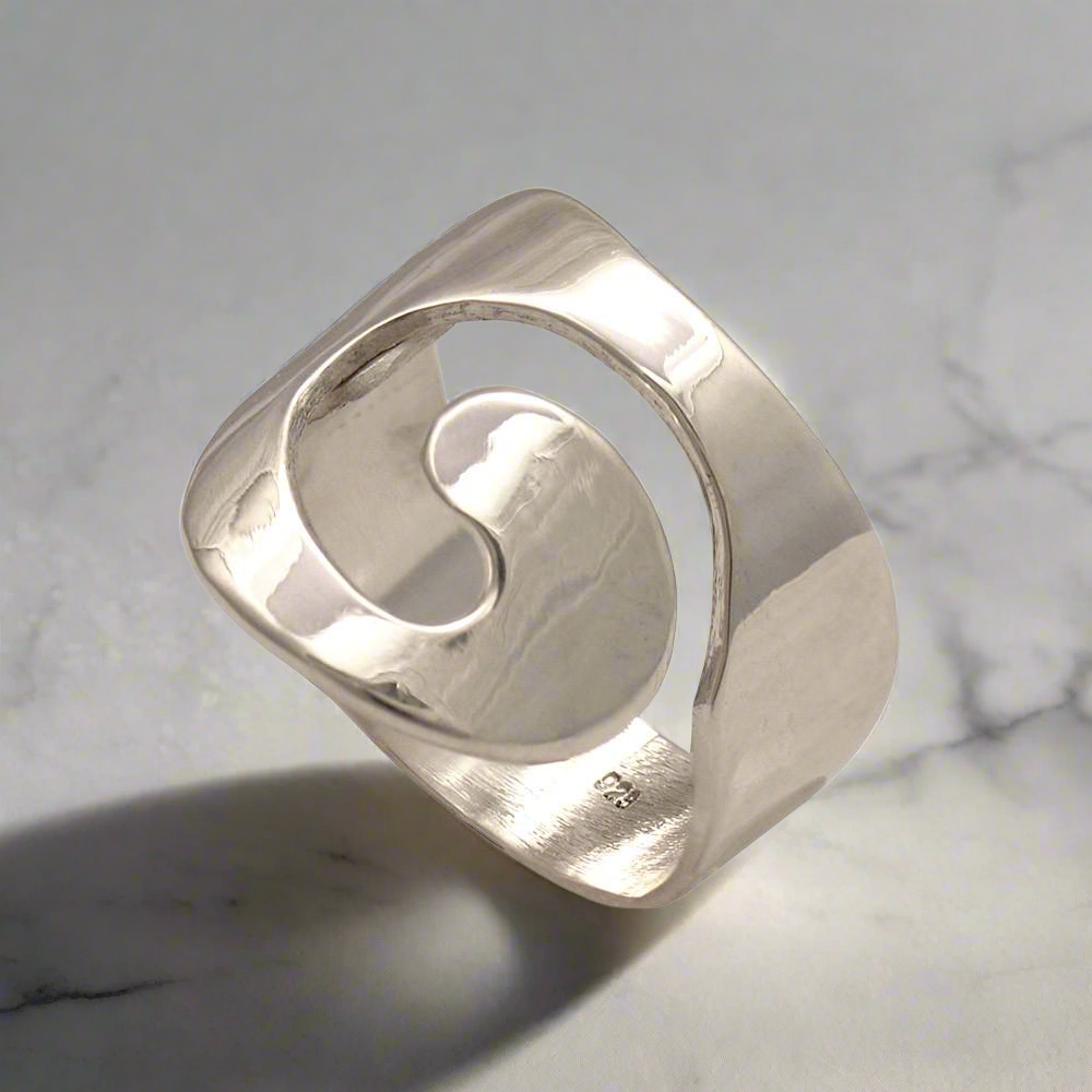 Spiral Ring, sterling silver ring, Greek ring (DT-61)