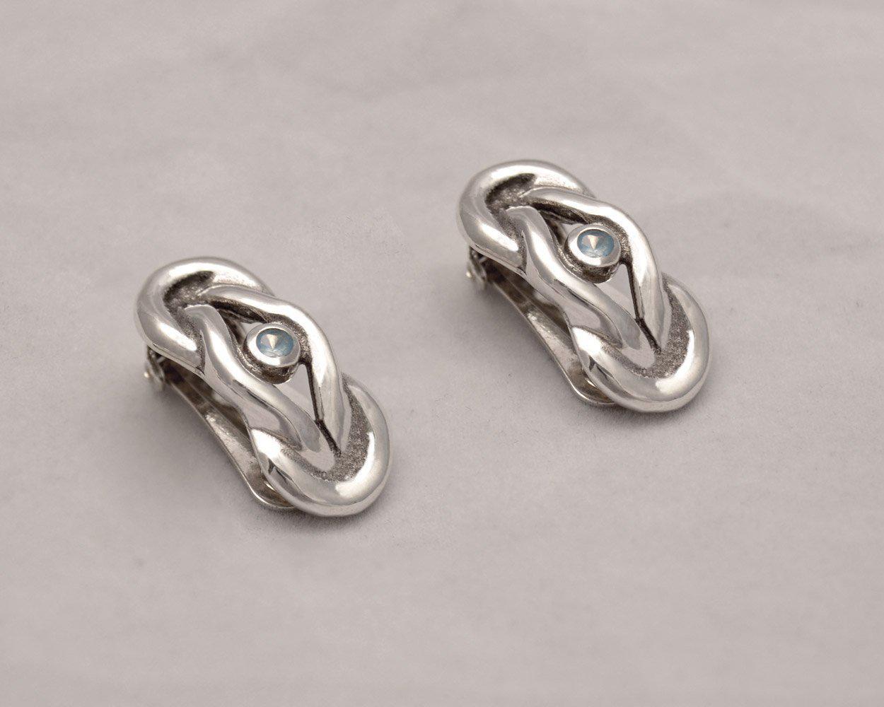 Sterling Silver Knot Earrings, Love Earrings (AG-04)