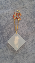 Sterling silver charm on Plexiglas - Angel Charm