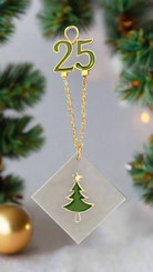 Sterling silver charm on Plexiglas - Christmas Tree charm - ELEFTHERIOU EL