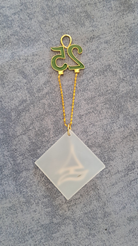 Sterling silver charm on Plexiglas - Sailboat charm