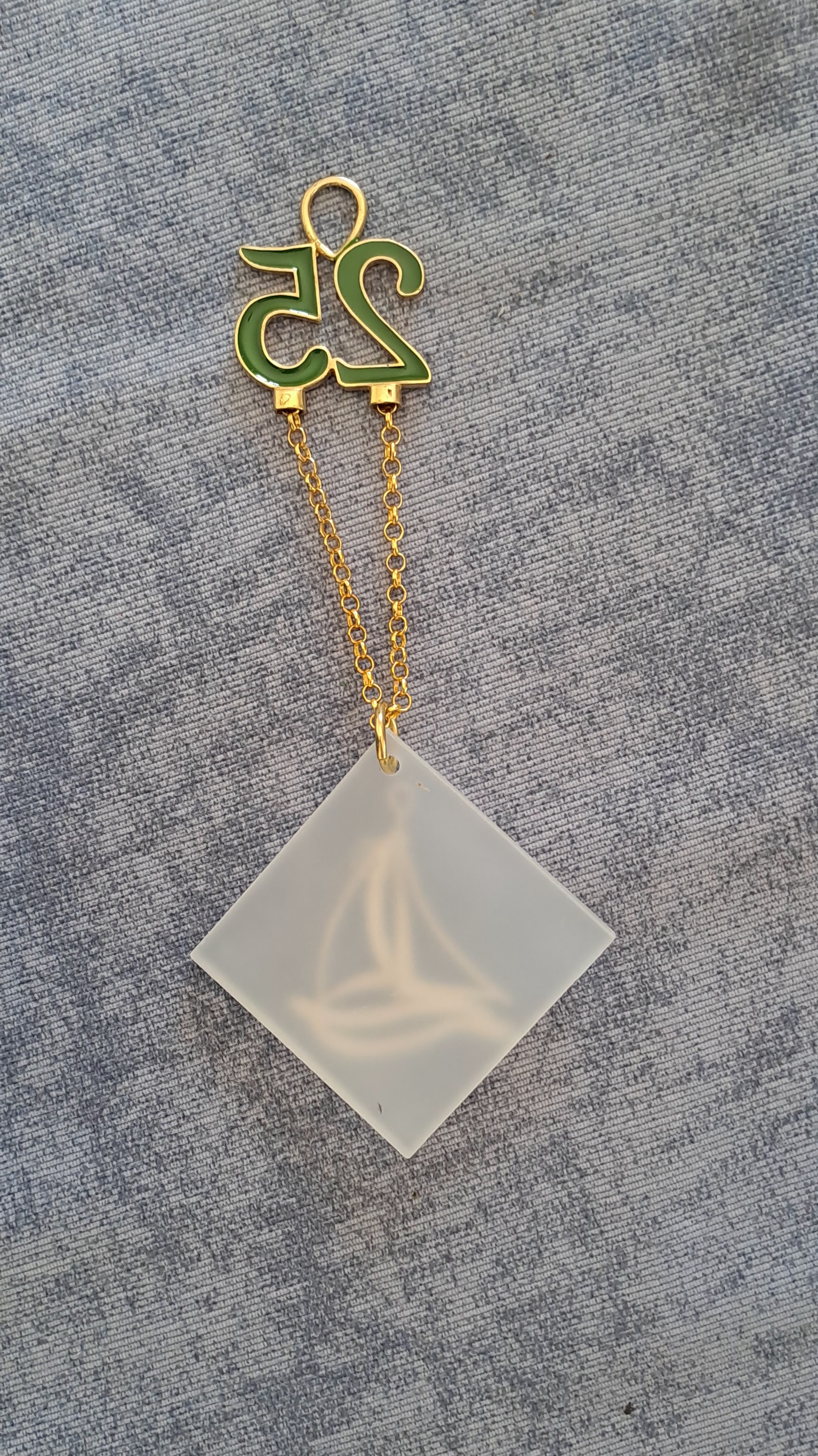 Sterling silver charm on Plexiglas - Sailboat charm