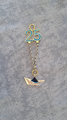 Sterling silver charm on Plexiglas - Sailboat charm