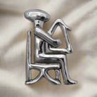 The Harp player from Keros brooch in sterling Silver, Cycladic brooch (K-51)