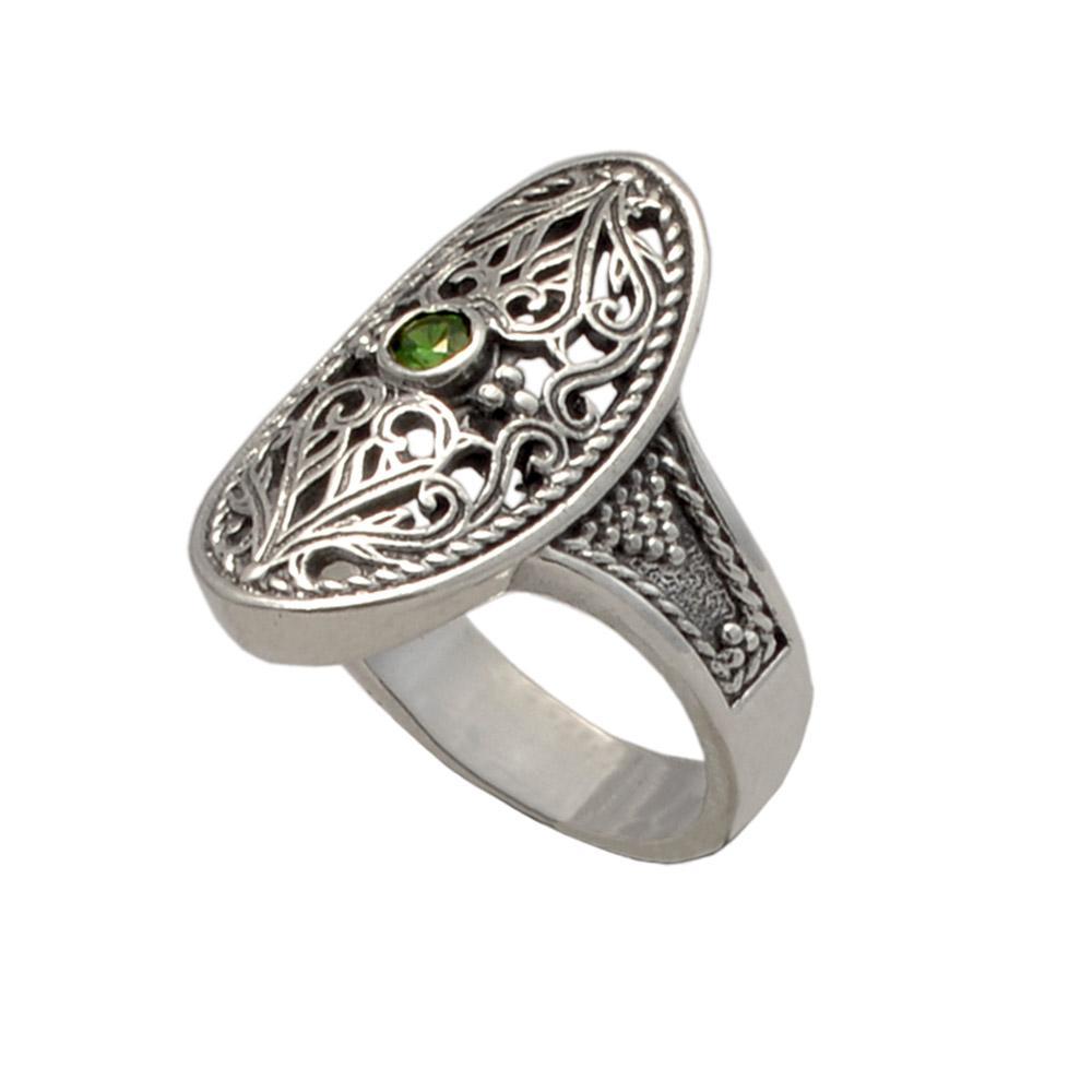 Byzantine Ring handcrafted in Sterling Silver with zircon (DT-02 ...